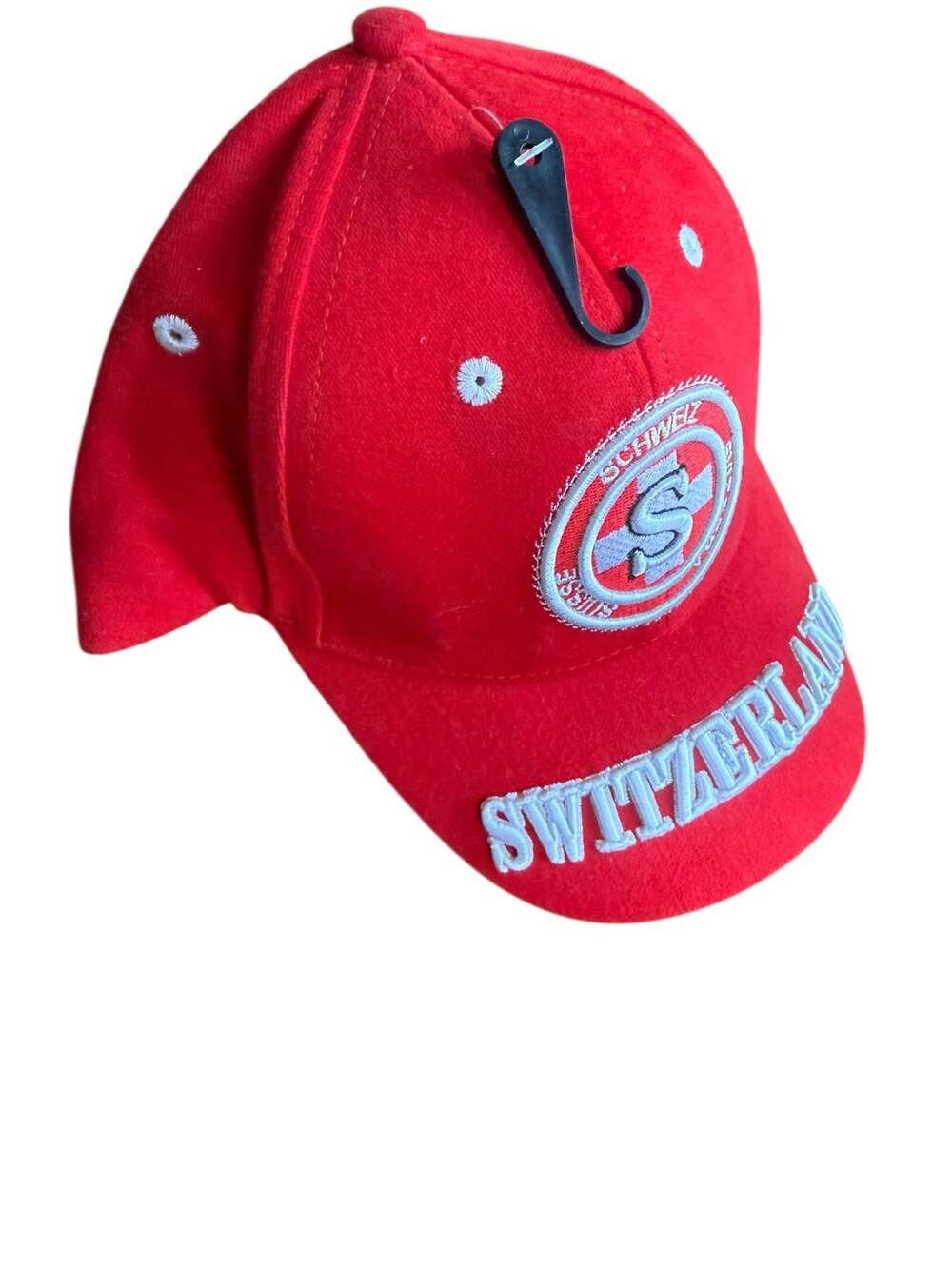 Switzerland Red 3D Embroidered Souvenir Baseball Cap Adjustable Hat